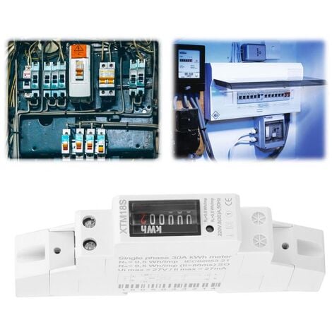 SJLERST XTM18S 220V 5-30A KWh Mètre, Compteur Monophasé Compteur D ...