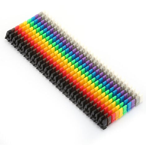 SJLERST Repère Fil Electrique Marqueur de Câble de 09 Numéro Repère Clips de Fil Numérique en Plastique Étiquette du Tube de Fil de Câble Colorés (150 pièces 1,5 mm²)
