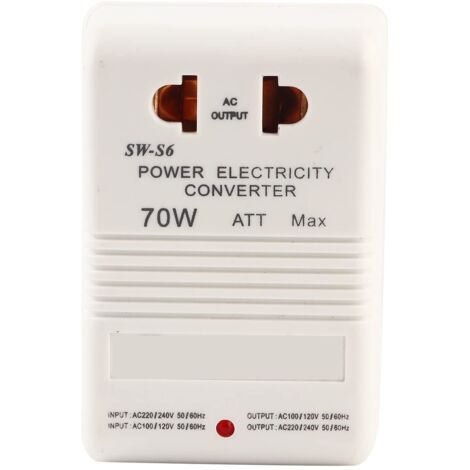 Sjlerst – Convertisseur de tension 70W 110V/120V à 220V/240V – Adaptateur à double canal – Prise standard CN – Usage pour appareils jusqu'à 30W