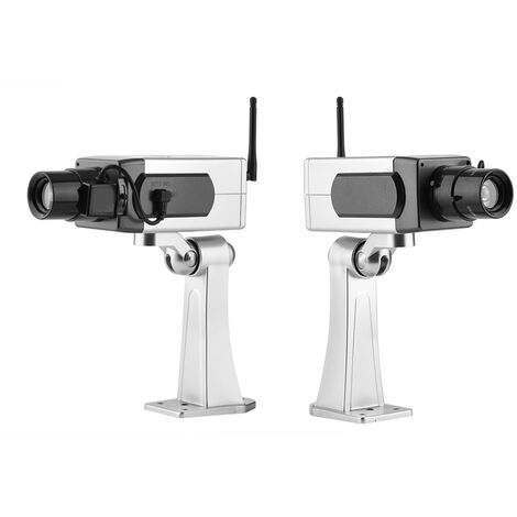 Lot De 4 Fausses Caméras De Surveillance ERWEY - Caméras Factices Solaires Avec LED Rouge Clignotante