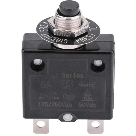 Sjlerst – Disjoncteur thermique 5A 8A 10A 15A 18A 20A 30A – Protection contre surcharges – Tension 125-250V AC, 50V DC – Réinitialisation manuelle (1/5)