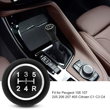 SJLERST Pommeau de levier de vitesse 5 vitesses, tête de levier de vitesse pour Peugeot 106 107 205 206 207 405 Cit-roen C1 C3 C4