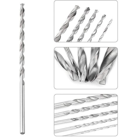 Jeu 5 Forets Hélicoïdaux Extra-Longs 150mm - Acier Rapide - Pour Bois, Aluminium, Plastique - 2/3/3.5/4/5mm