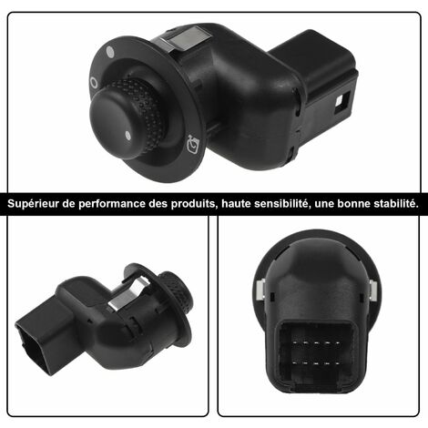 Commutateur Rétroviseur Pour Renault Captur, Clio 4, Scenic 2 - Interrupteur De Réglage Électrique, Noir
