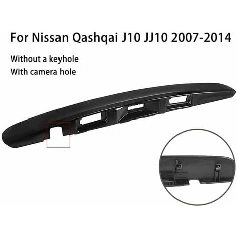 SJLERST Poignée de coffre arrière 90812JD20H pour Nissan Qashqai avec caméra et trou de serrure, compatible avec Qashqai J10 JJ10 2007-2013