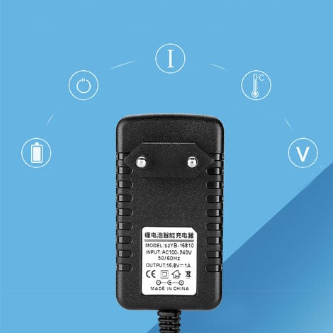 SJLERST Adaptateur de Chargeur Li-ION 16.8V/1A résistant à la Chaleur Adaptateur de Chargeur de Batterie au Lithium d'entrée 100-240V
