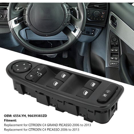 SJLERST Commande Leve Vitre C4 Picasso 6554.YH Commutateur Interrupteur Bouton Lève Vitre Pour Citroen C4 Grand Picasso