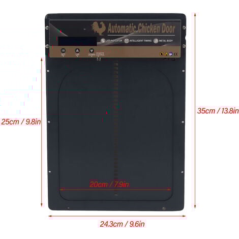 SJLERST Porte de poulailler automatique à énergie solaire 3 en 1 avec minuterie, capteur de lumière, télécommande
