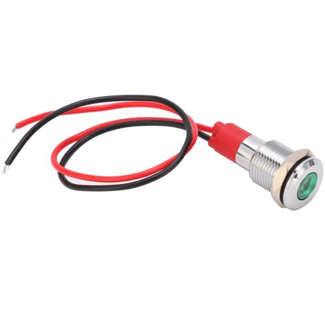 SJLERST Voyant LED en Métal Voyant étanche Voyant D'avertissement LED 10mm Puissance Petit Cordon Nickel Plaqué Laiton Antipoussière  Signal Lampe 220V