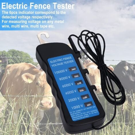 SJLERST Testeur de tension, testeur de tension sans contact 10000V, testeur de clôture électrique à pince de poche pour test de tension de clôture électrique de ferme testeur électrique étanche