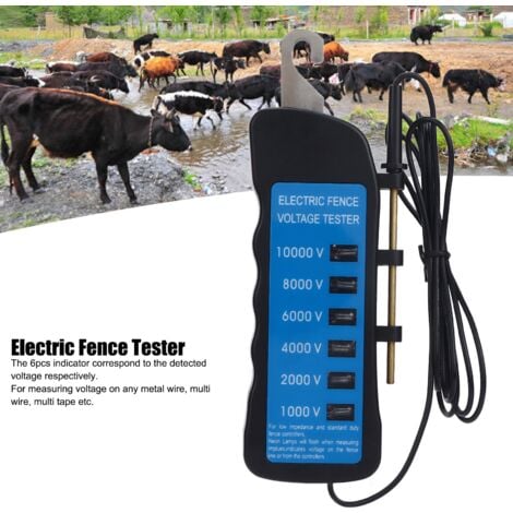 SJLERST Testeur de tension, testeur de tension sans contact 10000V, testeur de clôture électrique à pince de poche pour test de tension de clôture électrique de ferme testeur électrique étanche