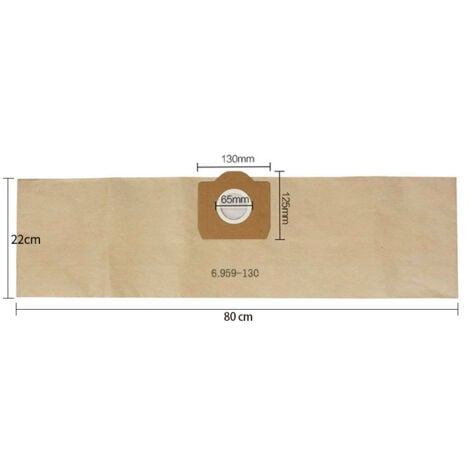 SJLERST Lot de 5 Sacs Aspirateur pour Karcher 6.959-130.0, Sacs en papier filtre pour Karcher WD3200 WD3300 WD3500 Aspirateur Sac pour aspirateur