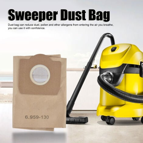 SJLERST Lot de 5 Sacs Aspirateur pour Karcher 6.959-130.0, Sacs en papier filtre pour Karcher WD3200 WD3300 WD3500 Aspirateur Sac pour aspirateur