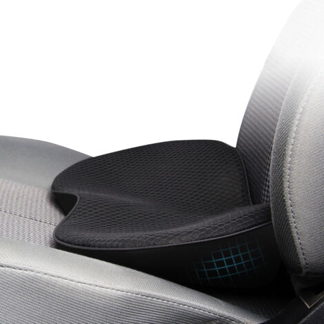 Sjlerst – Coussin de siège voiture épais en mousse à mémoire de forme – Soulagement du bas du dos – Housse en tissu maillé – Taille 440x240x95mm