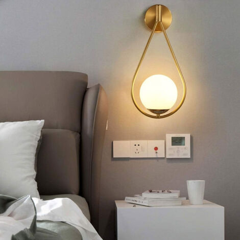 SJLERST LED Applique Murale Intérieur Ronde Industrielle Ajustable Lampe Murale Sphérique Verre Métal Gouttelettes D'eau Eclairage Mural pour Chambre des Enfants Salon Escalier