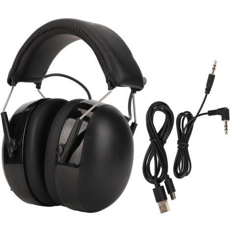 Sjlerst – Casque de protection auditive Bluetooth 5.0 – Réduction sonore – Matériaux TPU et ABS – 40 heures d'autonomie – Pour jardinage et tonte