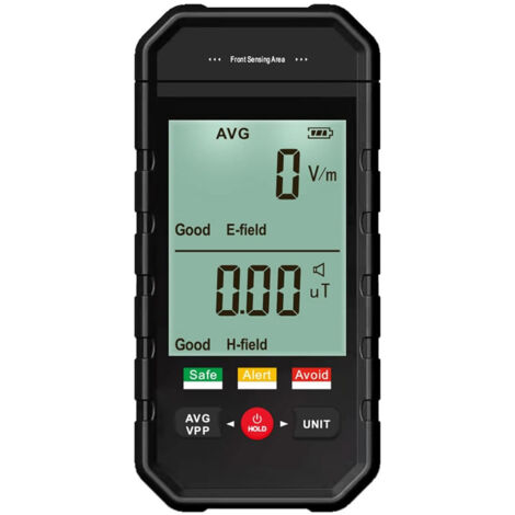 Sjlerst – Compteur Geiger – Détecteur de rayonnement électromagnétique avec alarme sonore et lumineuse – Affichage LCD rétroéclairé – Plage de mesure 5Hz-3500MHz