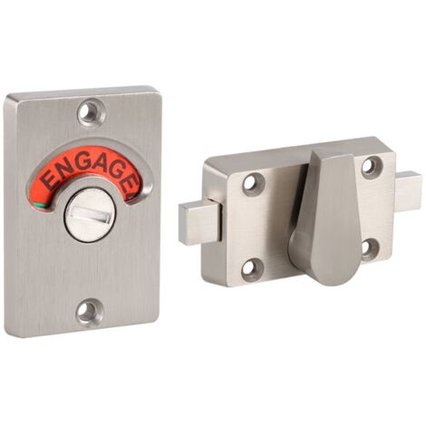 Sjlerst – Verrou indicateur occupé pour toilettes – Acier inoxydable – Installation facile – Plaque 12-18 mm – Usage en espaces publics
