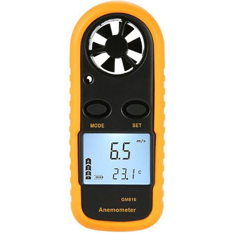Gistuch – Anémomètre portable numérique LCD – Mesure vitesse du vent jusqu'à 30 m/s – Thermomètre intégré – Compact et léger pour énergies renouvelables