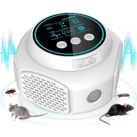 Sjlerst – Répulsif à ultrasons pour souris et rats – Couverture 300 m² – 3 modes – Technologie ultrasonique 360° – Non toxique et inodore