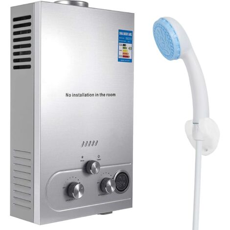 Nannigr Chauffe-eau à Gaz 12L Avec Douche Suralimentée,Chauffe-eau à Gaz Adapté à La Maison,au Camping-car et à L'extérieur