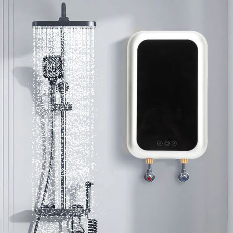Chauffe eau electrique 220V 9KW Nannigr chauffe eau instantane avec affichage de la température à led réservoir d'eau chaude pour cuisine , chauffage rapide