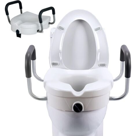 Nannigr Surélevée lunette WC surélevée avec accoudoirs rembourrés amovible, 40cm