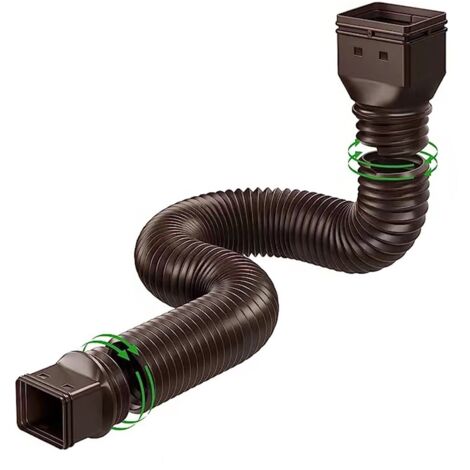 Sjlerst – Rallonge de tuyau de descente de gouttière flexible 21-60 pouces – Matériau PE résistant – Compatible 5,1x7,6 cm et 7,6x10,2 cm – Drainage efficace (1/5)