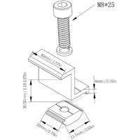 Zerone pinces d'extrémité de rail solaire Support Solaire, Pince de
