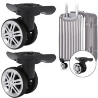 CAUTIOUS Lot De 4 Roulettes Pour Valise Et Bagages Souples - Roues De Remplacement Universelles - Accessoire De Voyage - Roue Pivotante Noire
