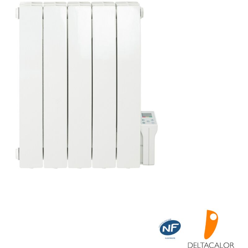 Radiateur électrique fixe 1500W - Connecté Wi-Fi - Fluide Caloporteur -  Thermostat programmable - Blanc - Bloom Heatzy