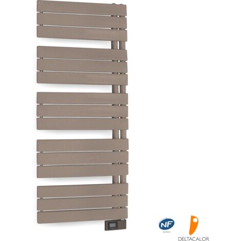 Deltacalor – Sèche-serviettes électrique asymétrique 750W – Thermostat digital – Programmation hebdomadaire – Détecteur de fenêtre ouverte – Pour salles de bains jusqu'à 9 m²