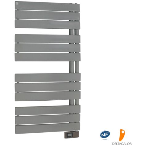 DELTACALOR Sèche-serviettes électrique à lames plates Asymetrique 500W RAL 7040 Gris