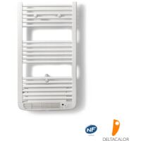 Deltacalor – Sèche-serviette électrique avec soufflant 500W – Programmation hebdomadaire – Fonction Boost 2h – Chauffage jusqu'à 20 m² – Calima Blanc
