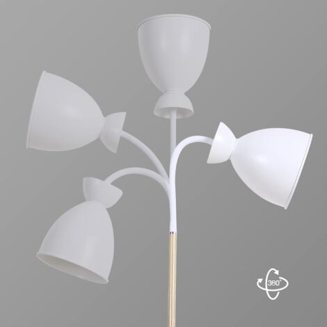 Anten Giraffe Lampadaire Sur Pied Pivotant Blanc E27 Hauteur 159CM, Lampe Sur Pied De Salon Chambre Lampadaire rétro en métal Sans Ampoules