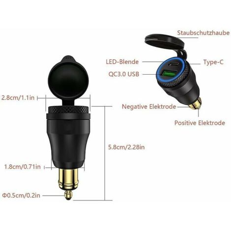 Haofy 12 V Motorrad Guide Européen Adaptateur Alume-Cigare Pour Prise DIN