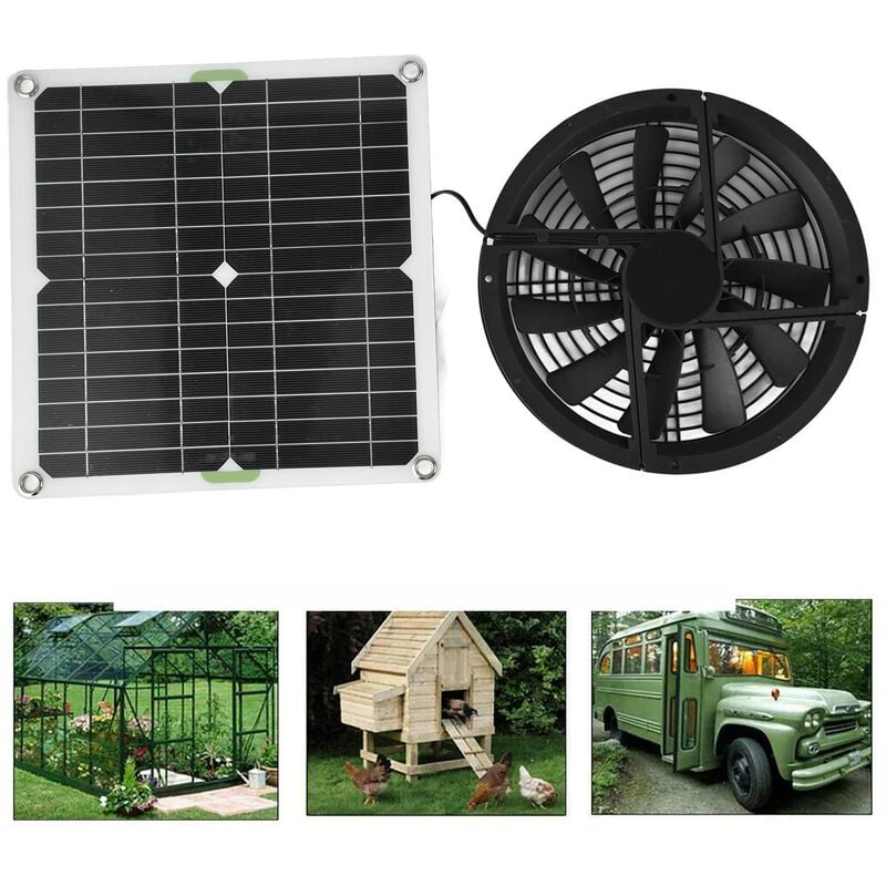 Ventilateur d'extraction solaire, ventilateur imperméable de panneau solaire  10 pouces 100W pour le hangar de poulailler de Chambre d'animal familier :  : Commerce, Industrie et Science