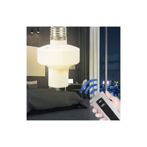 Jeffergarden E27 vis sans fil télécommande lumière lampe porte-ampoule capuchon prise interrupteur 220V