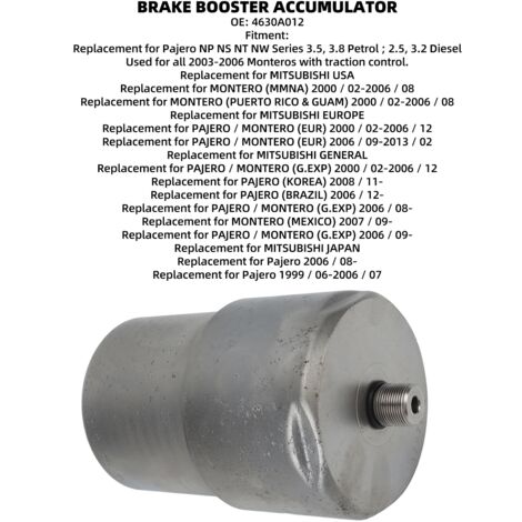 Accumulatore Servofreno In Metallo Per Pajero Montero NP/NS/NT/NW – Ricambio 4630A012, Sostituzione Diretta