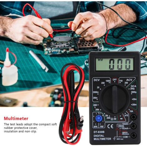 Multimètre numérique à plage automatique, testeur de tension ampère-ohm  AC/DC, testeur multifonction avec tests de résistance, continuité,  capacité, fréquence et diode, maintien des données et NCV : :  Bricolage