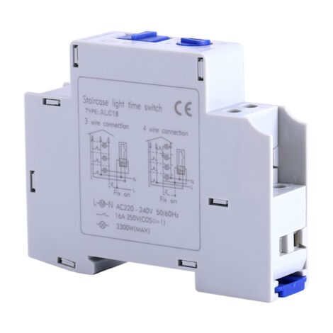 Ej.Life – Interrupteur minuterie électronique 16A CA 220-240V – Programmation jusqu'à 20 minutes – Pour lampes d'escalier et éclairage publicitaire