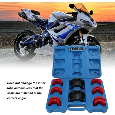 Jeffergarden 35-50mm Kit d'outils d'installation de pilote de joint de fourche avant en acier au carbone universel pour motos vélos