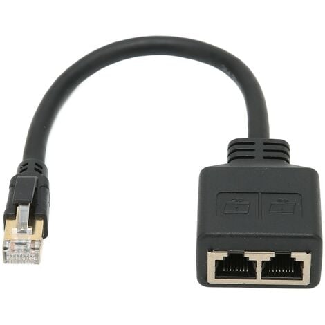 Adaptateur Répartiteur Ethernet RJ45 1x2 - Noir