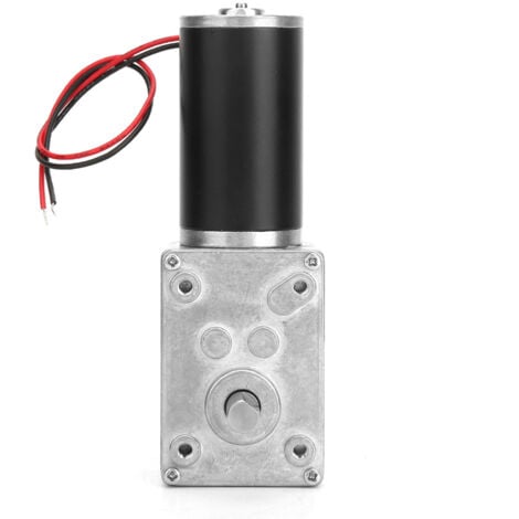 Jeffergarden Vitesse réduite moteur de boîte de vitesses électrique moteur à engrenage à vis sans fin réversible 8mm arbre 12V (12V, 20RPM)