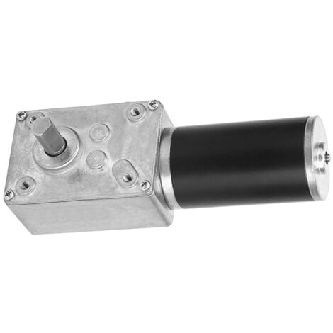 Jeffergarden Vitesse réduite moteur de boîte de vitesses électrique moteur à engrenage à vis sans fin réversible 8mm arbre 12V (12V, 20RPM)