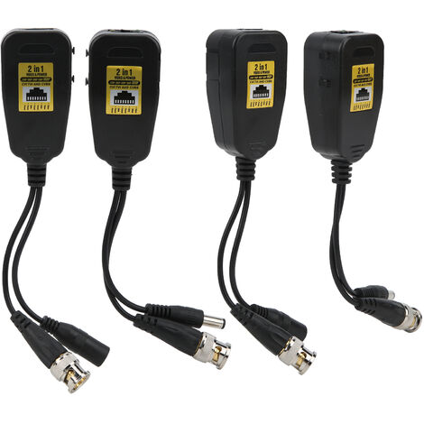 Jeffergarden 4 pièces transmetteur vidéo HD Anti Thunder Power Balun RJ45 2in1HDCVI/TVI/AHD/CVBS 2  8MP