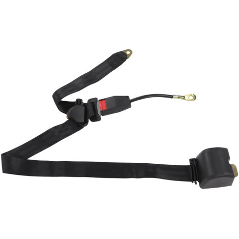 Jeffergarden Ceinture de sécurité de voiture à 3 points, réglable en tissu Nylon noir, plastique universel pour Go Kart Club voiture camion
