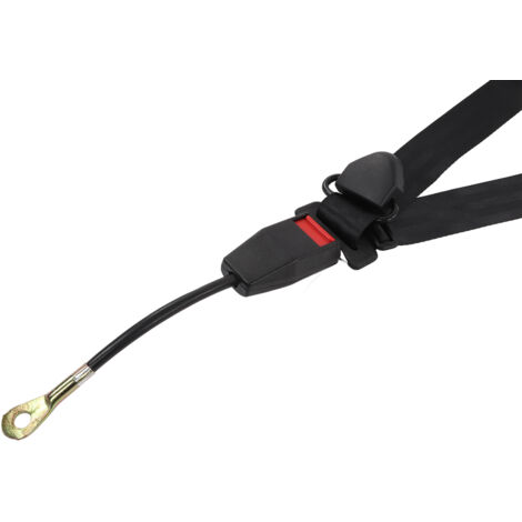 Jeffergarden Ceinture de sécurité de voiture à 3 points, réglable en tissu Nylon noir, plastique universel pour Go Kart Club voiture camion