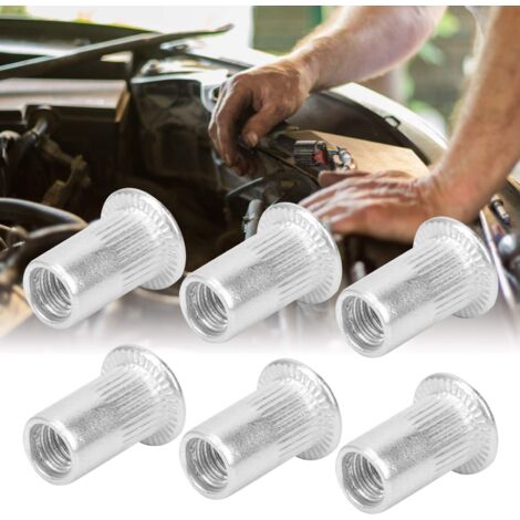 Jeffergarden 100 pièces écrous à rivets aveugles écrous en aluminium M5 écrous à rivets inserts écrous à rivets filetés