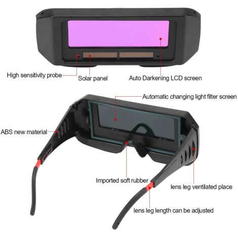 Jeffergarden Lunettes de soudage TIG MIG à assombrissement automatique solaire